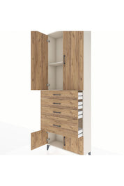 Arges Dolap 2 Raflı 4 Çekmeceli 4 Kapaklı 88x30x243 - S33M049V3A