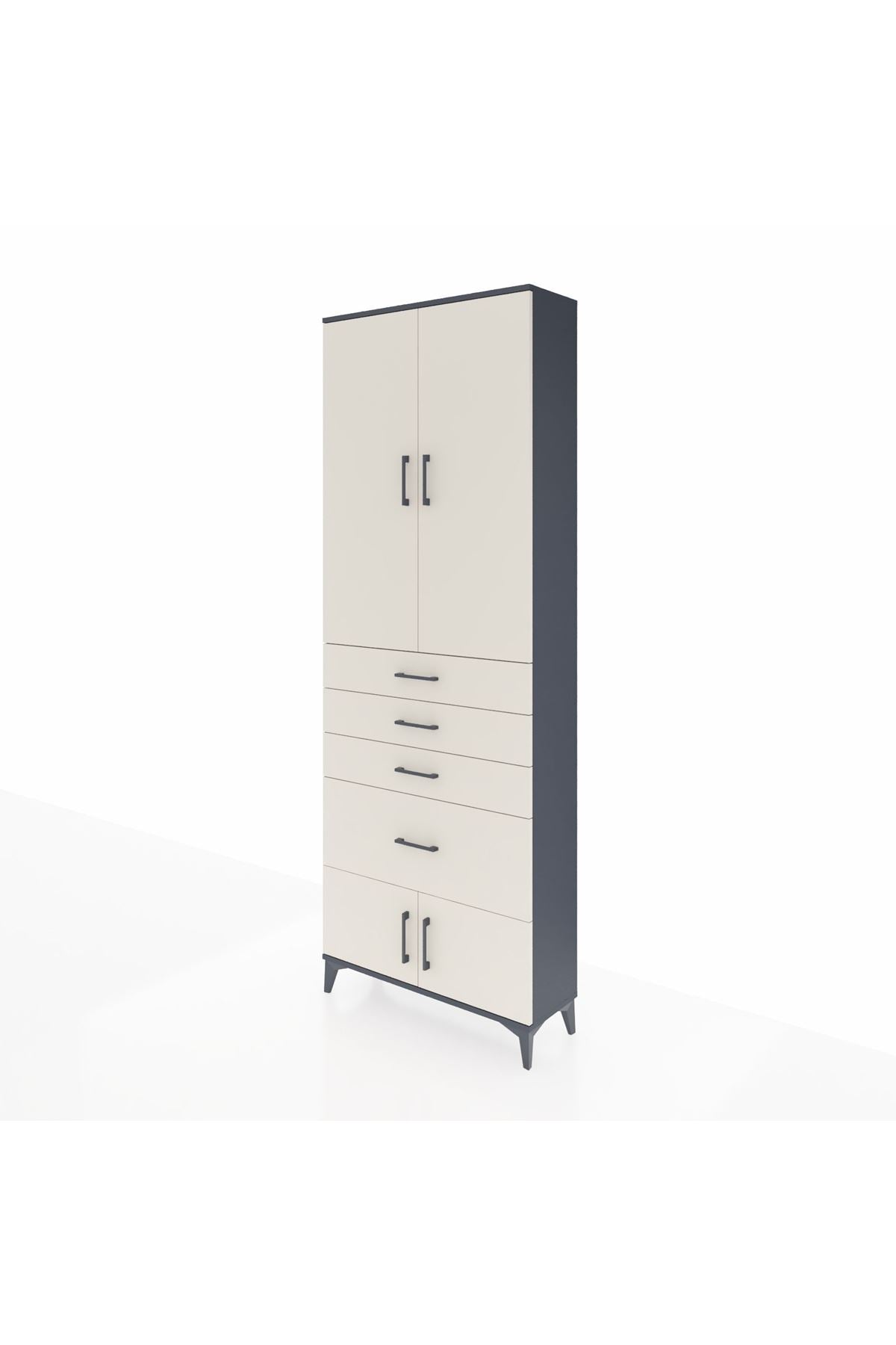 Arges Dolap 2 Raflı 4 Çekmeceli 4 Kapaklı 88x30x243 - S33M049V4A