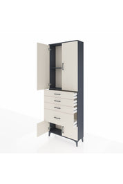 Arges Dolap 2 Raflı 4 Çekmeceli 4 Kapaklı 88x30x243 - S33M049V4A