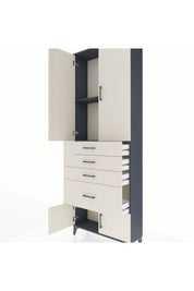 Arges Dolap 2 Raflı 4 Çekmeceli 4 Kapaklı 88x30x243 - S33M049V4A
