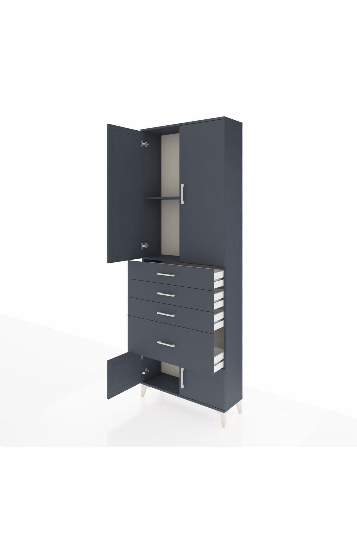 Arges Dolap 2 Raflı 4 Çekmeceli 4 Kapaklı 88x30x243 - S33M049V5A