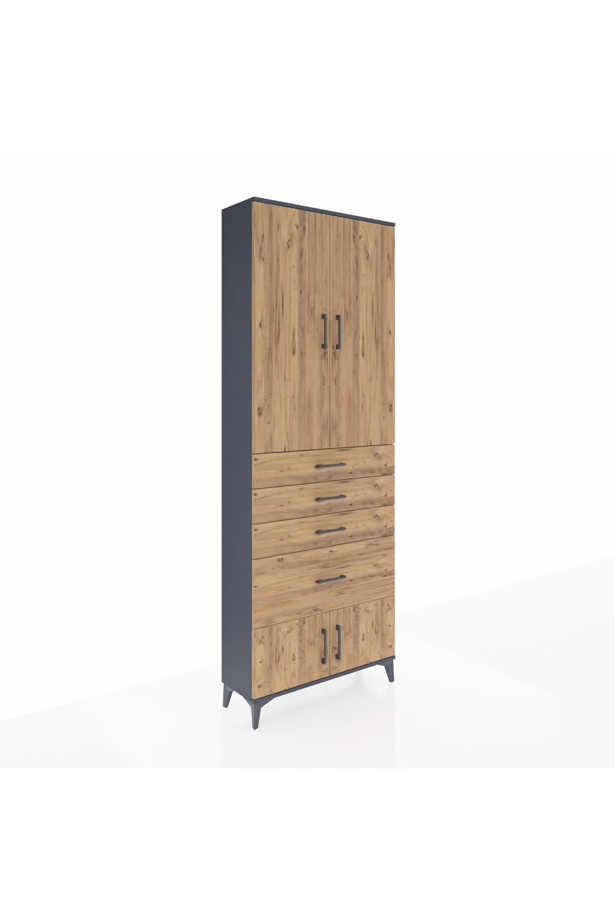 Arges Dolap 2 Raflı 4 Çekmeceli 4 Kapaklı 88x30x243 - S33M049V6A
