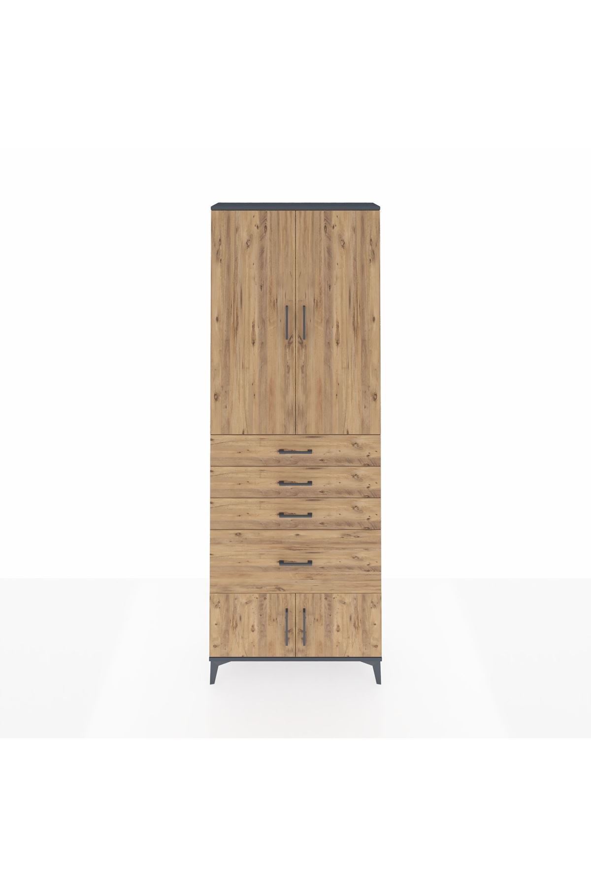 Arges Dolap 2 Raflı 4 Çekmeceli 4 Kapaklı 88x30x243 - S33M049V6A