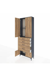 Arges Dolap 2 Raflı 4 Çekmeceli 4 Kapaklı 88x30x243 - S33M049V6A