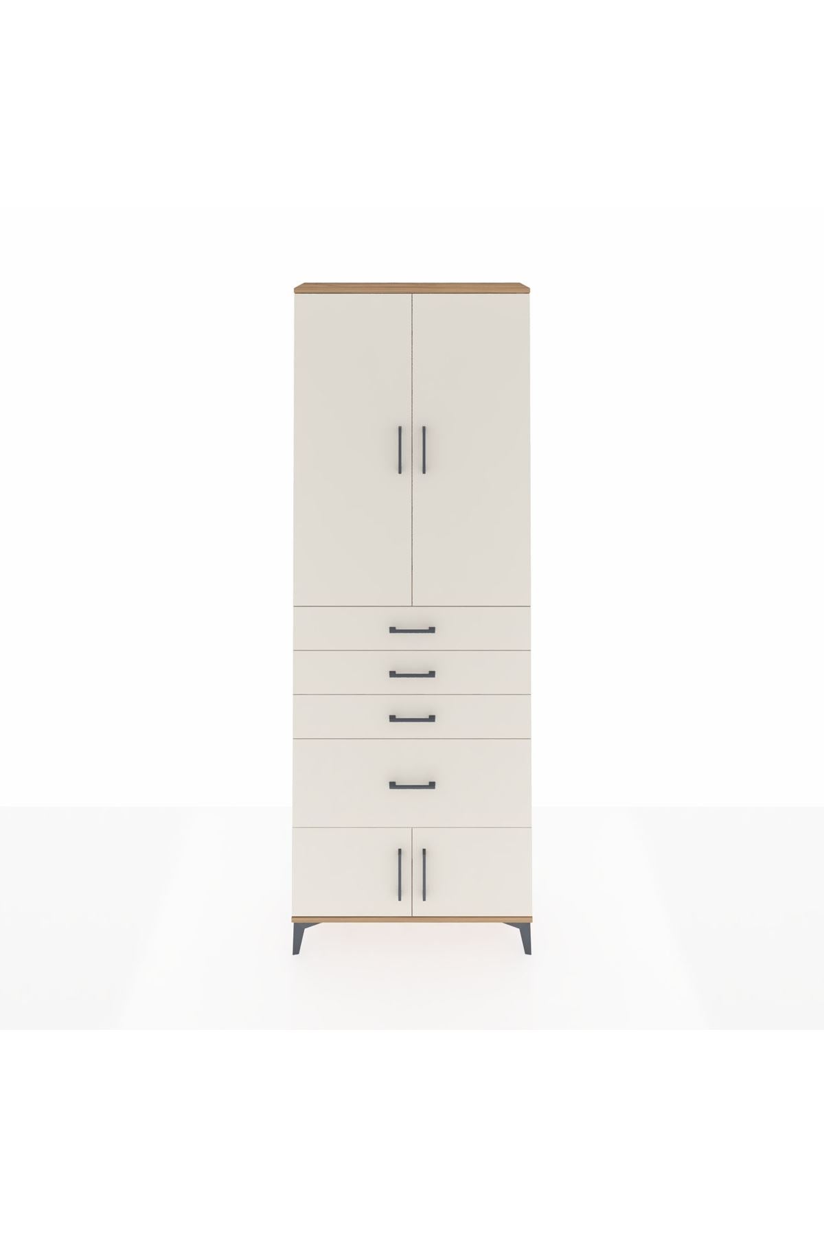 Arges Dolap 2 Raflı 4 Çekmeceli 4 Kapaklı 88x30x243 - S33M049V7A