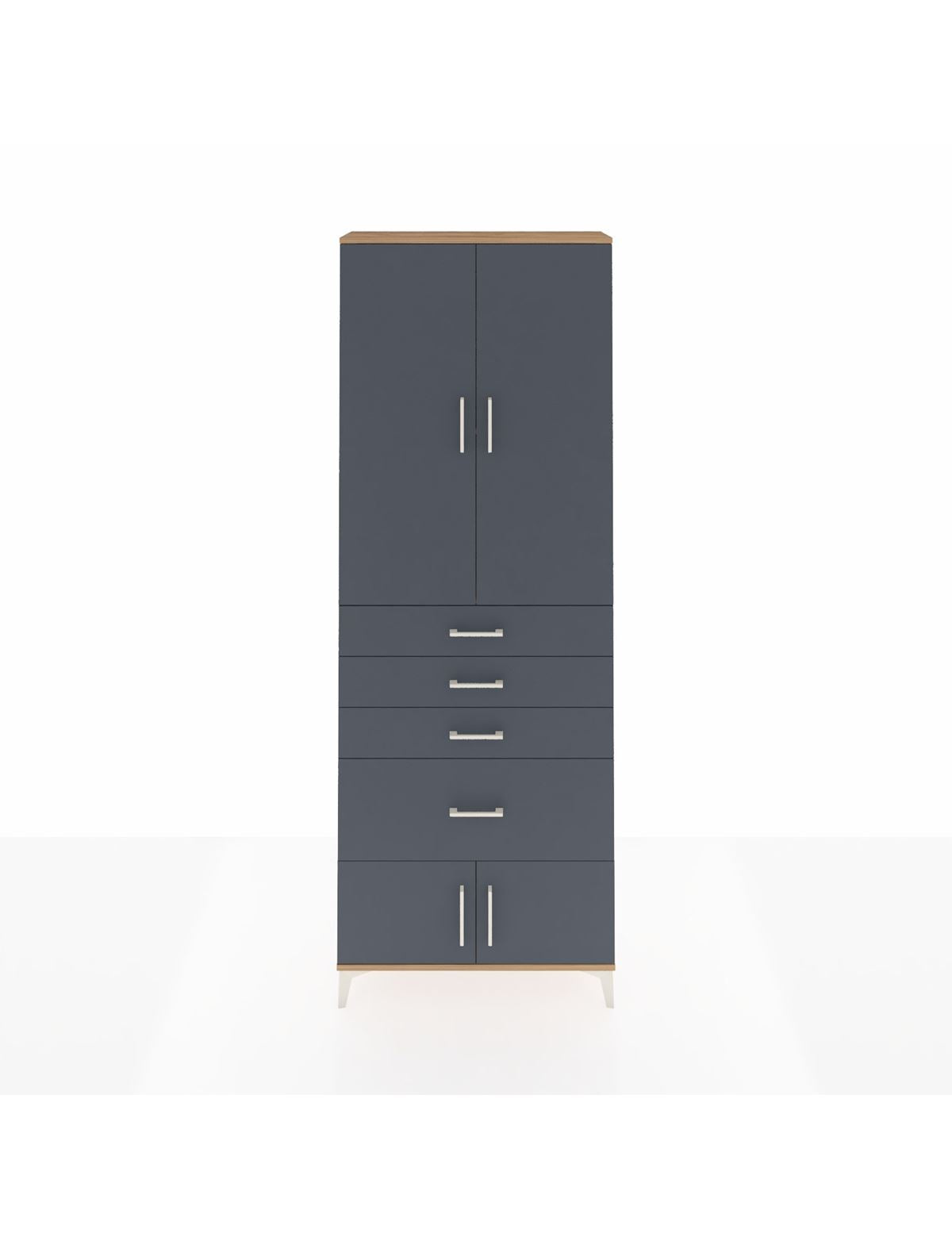 Arges Dolap 2 Raflı 4 Çekmeceli 4 Kapaklı 88x30x243 - S33M049V8A