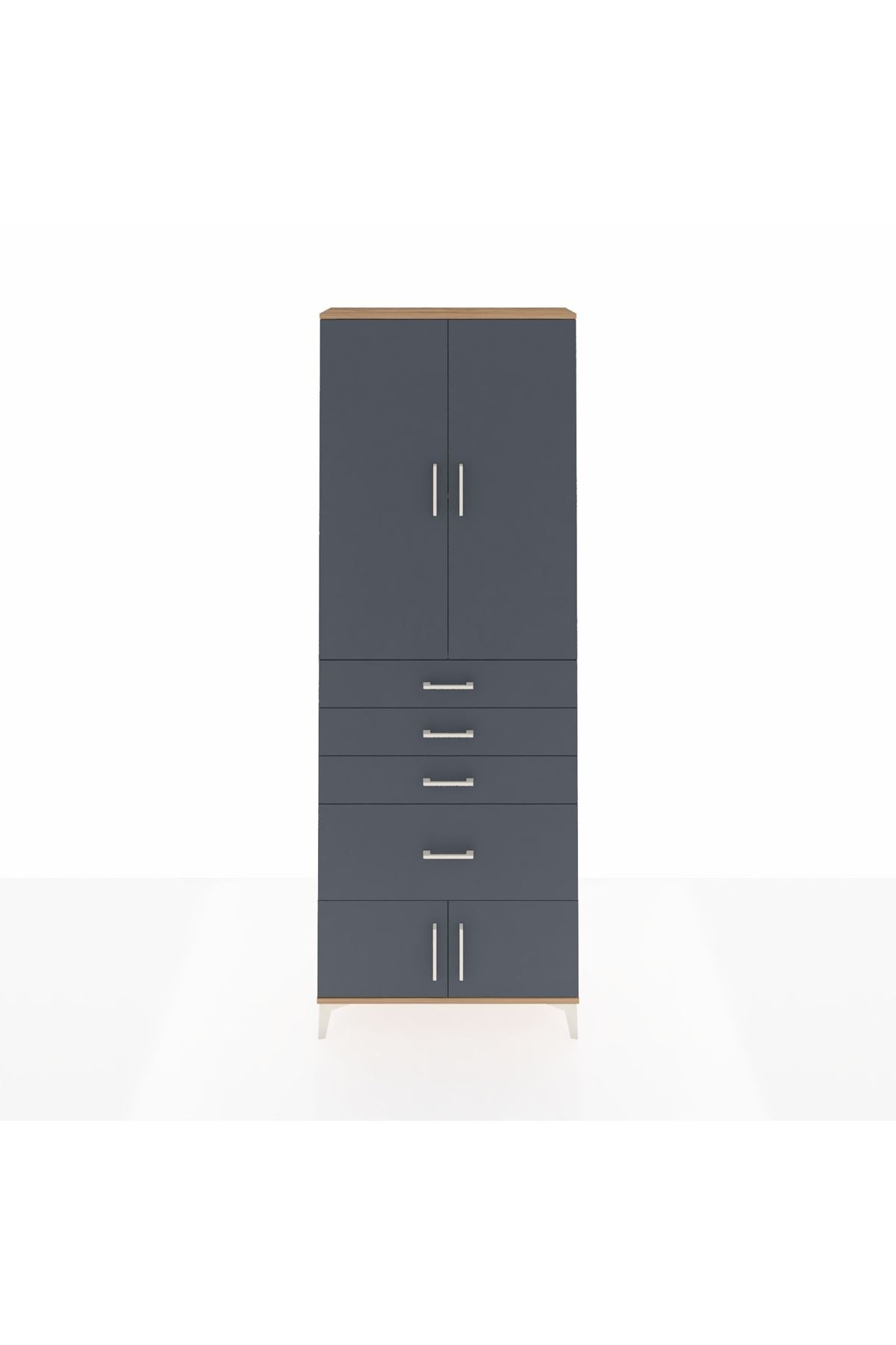Arges Dolap 2 Raflı 4 Çekmeceli 4 Kapaklı 88x30x243 - S33M049V8A