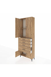 Arges Dolap 2 Raflı 4 Çekmeceli 4 Kapaklı 88x30x243 - S33M049V9A