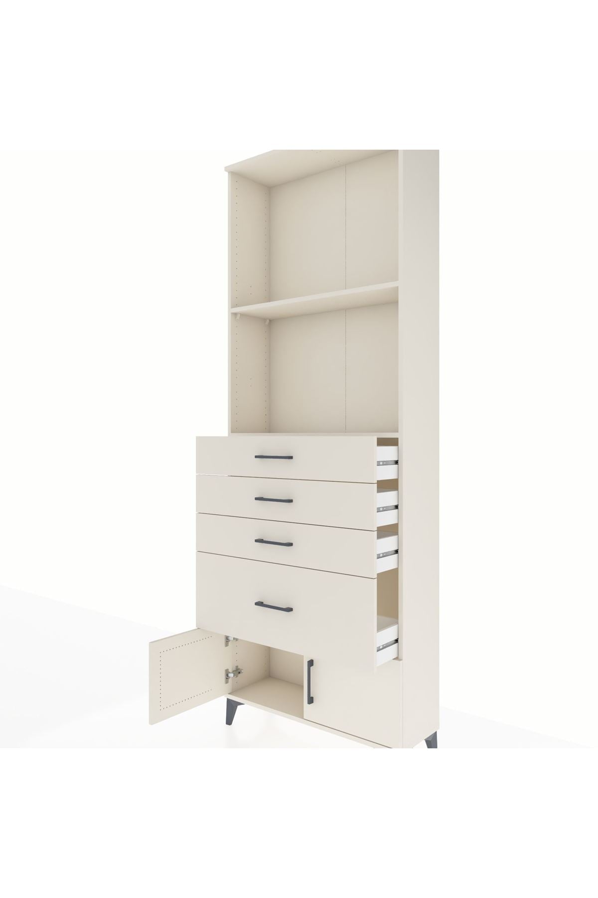 Arges Dolap 2 Raflı 4 Çekmeceli 2 Kapaklı 88x30x243 - S33M050V1A