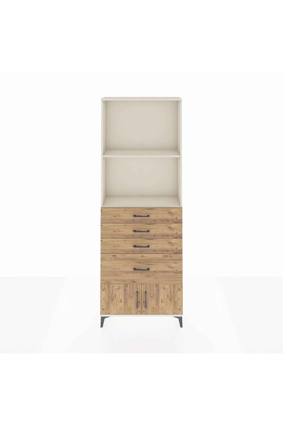Arges Dolap 2 Raflı 4 Çekmeceli 2 Kapaklı 88x30x243 - S33M050V3A