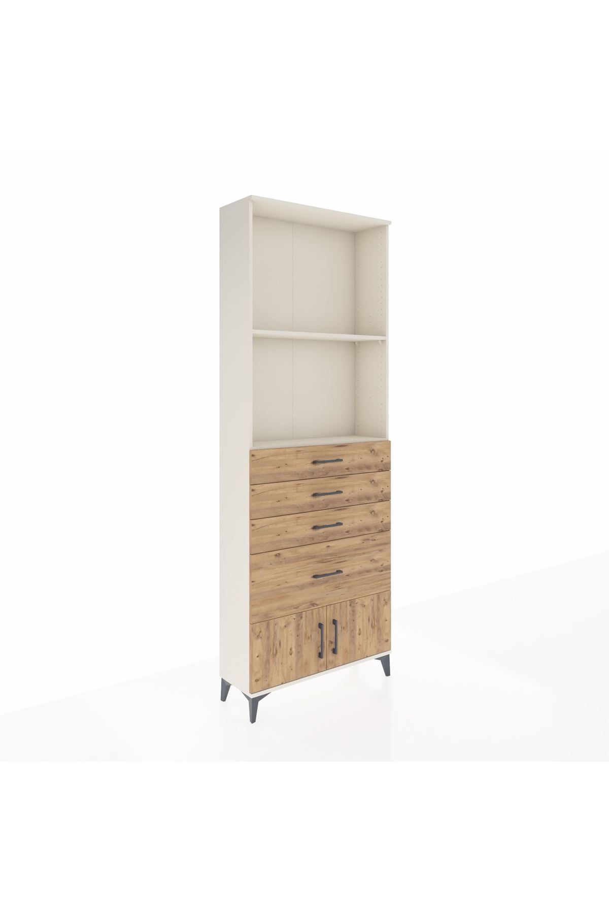 Arges Dolap 2 Raflı 4 Çekmeceli 2 Kapaklı 88x30x243 - S33M050V3A