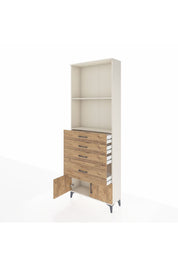 Arges Dolap 2 Raflı 4 Çekmeceli 2 Kapaklı 88x30x243 - S33M050V3A