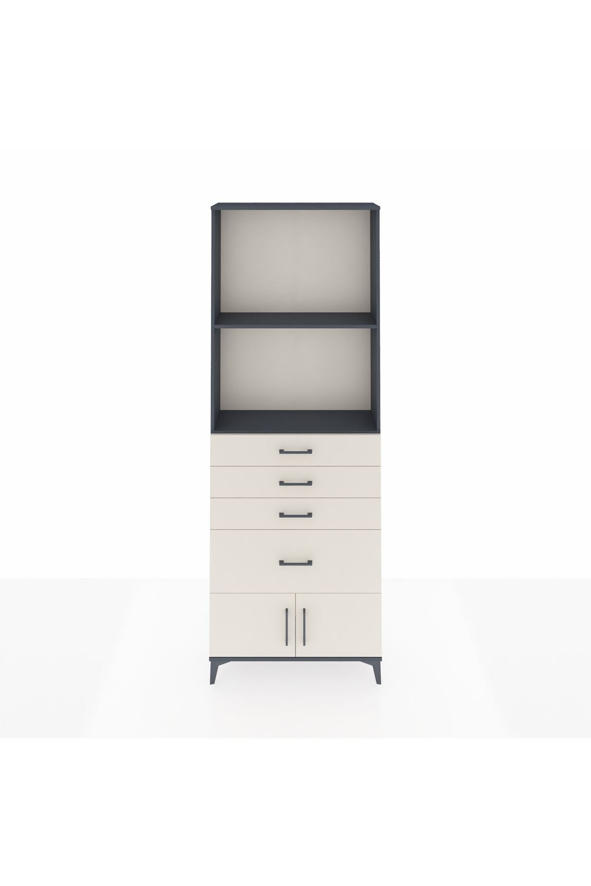 Arges Dolap 2 Raflı 4 Çekmeceli 2 Kapaklı 88x30x243 - S33M050V4A