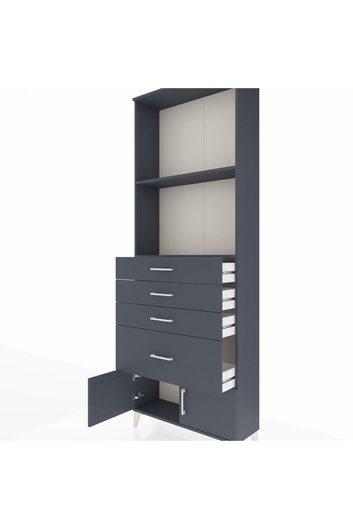 Arges Dolap 2 Raflı 4 Çekmeceli 2 Kapaklı 88x30x243 - S33M050V5A