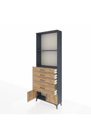 Arges Dolap 2 Raflı 4 Çekmeceli 2 Kapaklı 88x30x243 - S33M050V6A