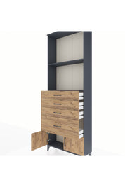 Arges Dolap 2 Raflı 4 Çekmeceli 2 Kapaklı 88x30x243 - S33M050V6A