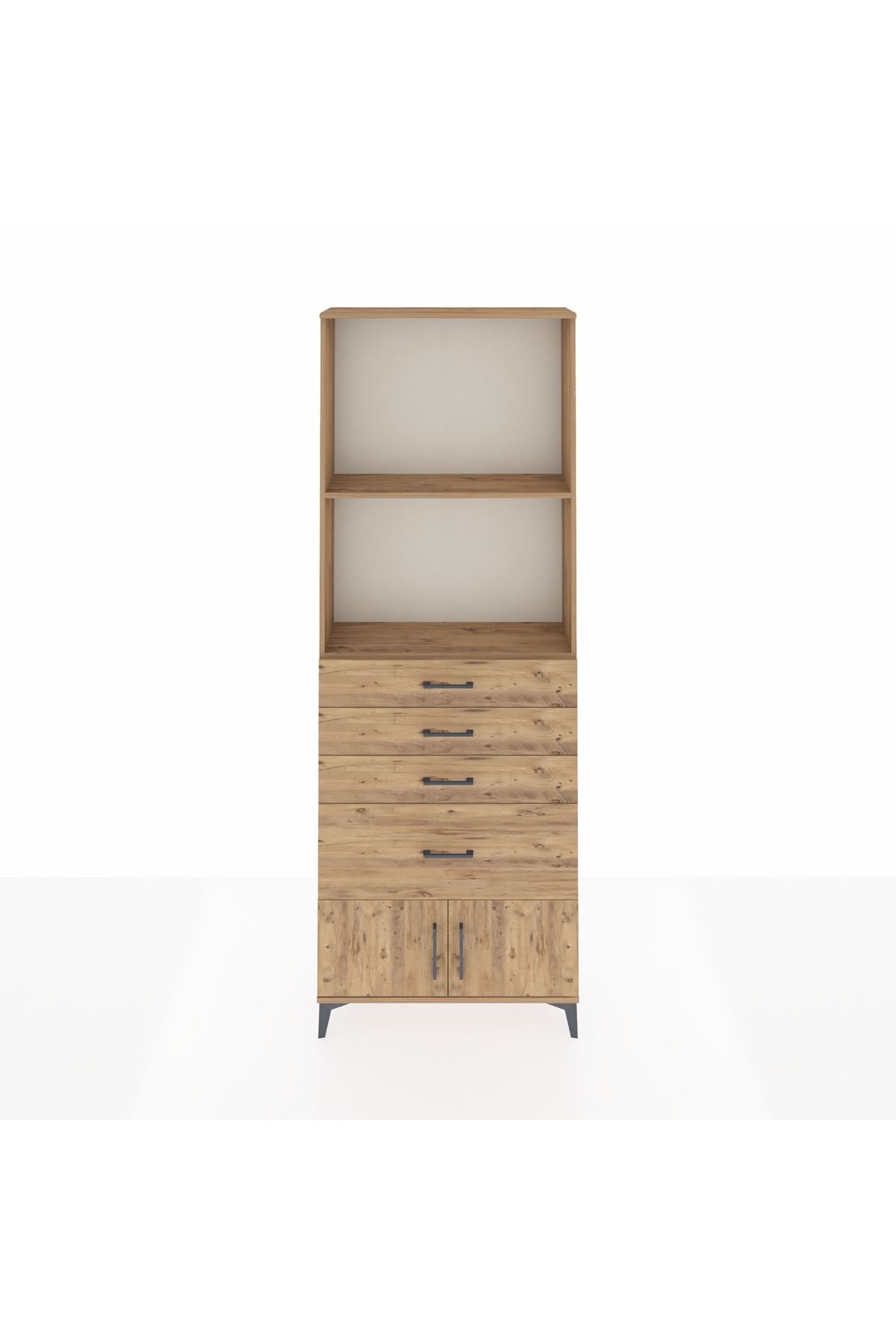 Arges Dolap 2 Raflı 4 Çekmeceli 2 Kapaklı 88x30x243 - S33M050V9A