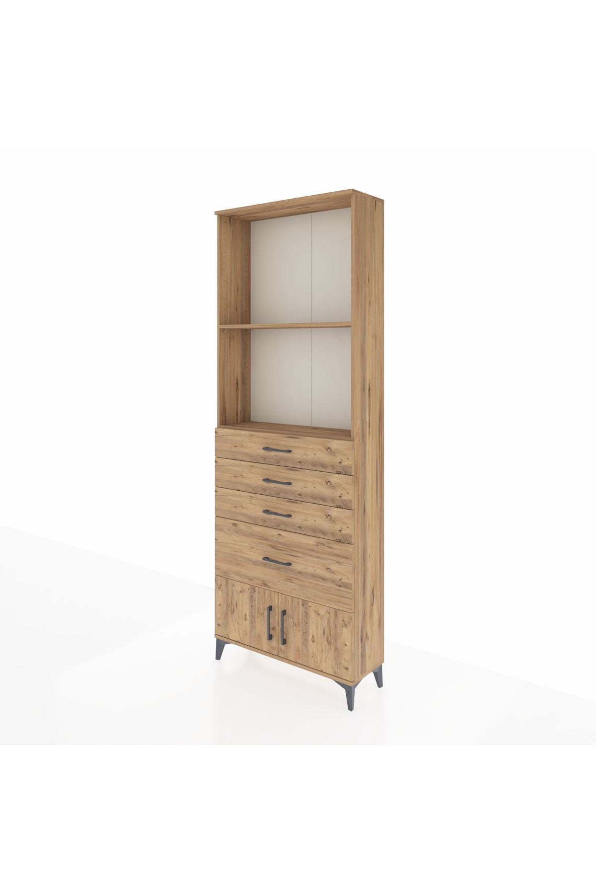 Arges Dolap 2 Raflı 4 Çekmeceli 2 Kapaklı 88x30x243 - S33M050V9A