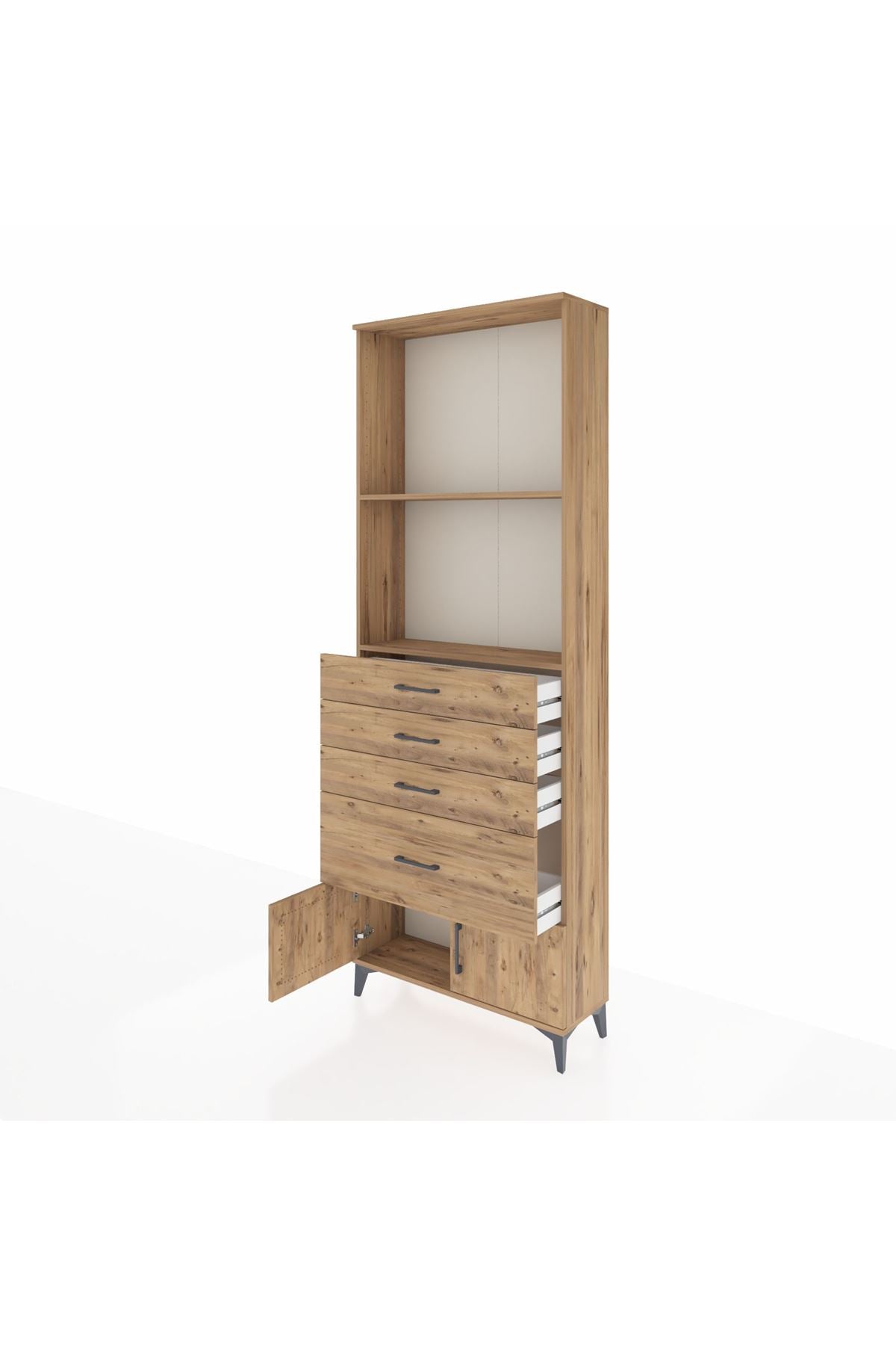 Arges Dolap 2 Raflı 4 Çekmeceli 2 Kapaklı 88x30x243 - S33M050V9A