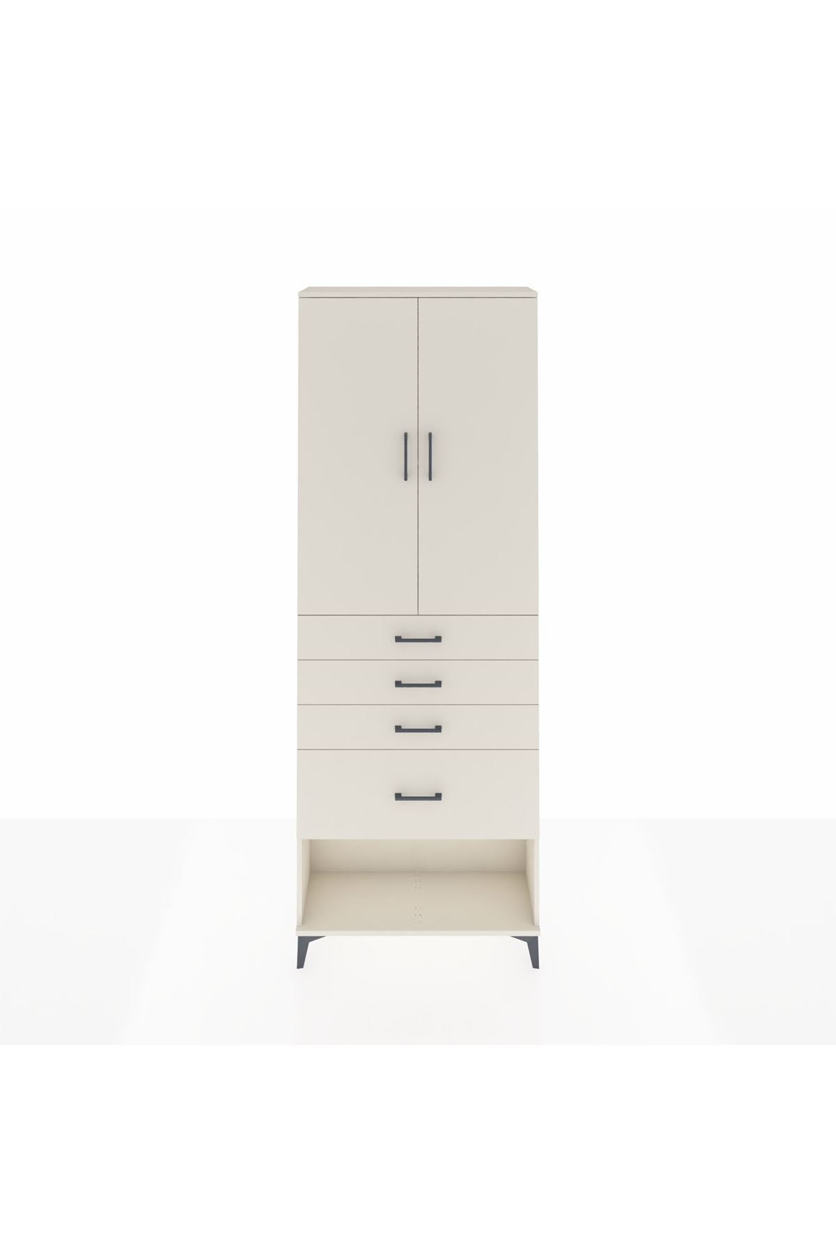 Arges Dolap 2 Raflı 4 Çekmeceli 2 Kapaklı 88x30x243 - S33M051V1A