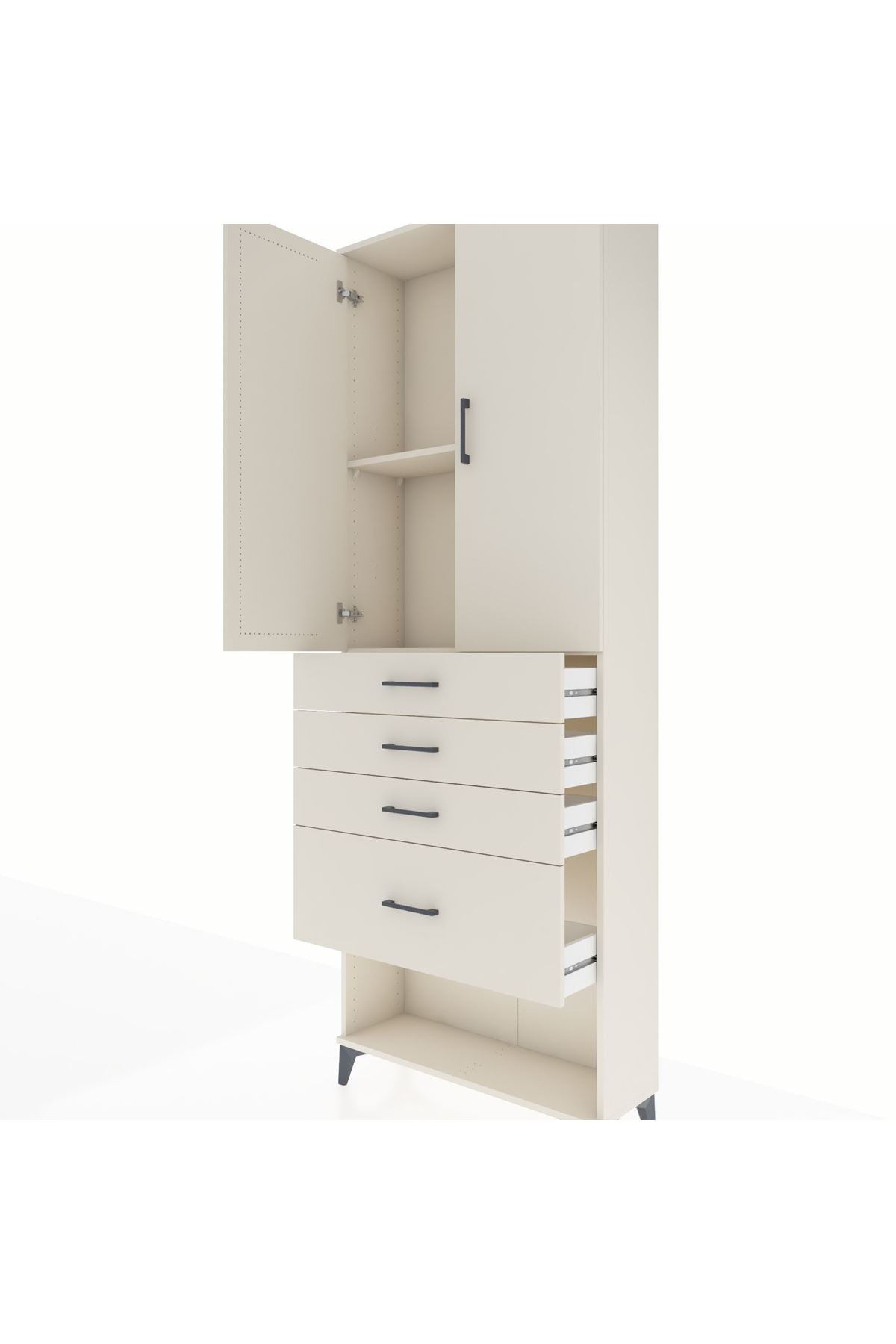Arges Dolap 2 Raflı 4 Çekmeceli 2 Kapaklı 88x30x243 - S33M051V1A