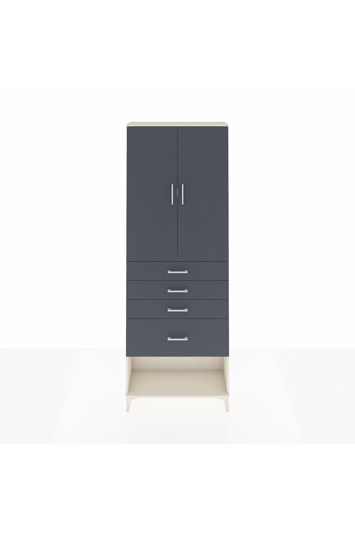 Arges Dolap 2 Raflı 4 Çekmeceli 2 Kapaklı 88x30x243 - S33M051V2A