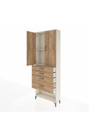 Arges Dolap 2 Raflı 4 Çekmeceli 2 Kapaklı 88x30x243 - S33M051V3A