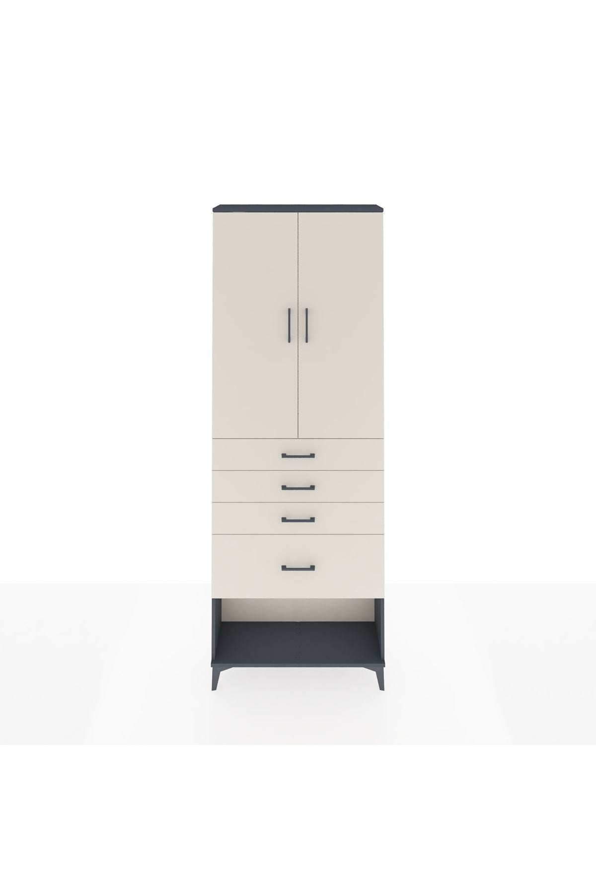 Arges Dolap 2 Raflı 4 Çekmeceli 2 Kapaklı 88x30x243 - S33M051V4A