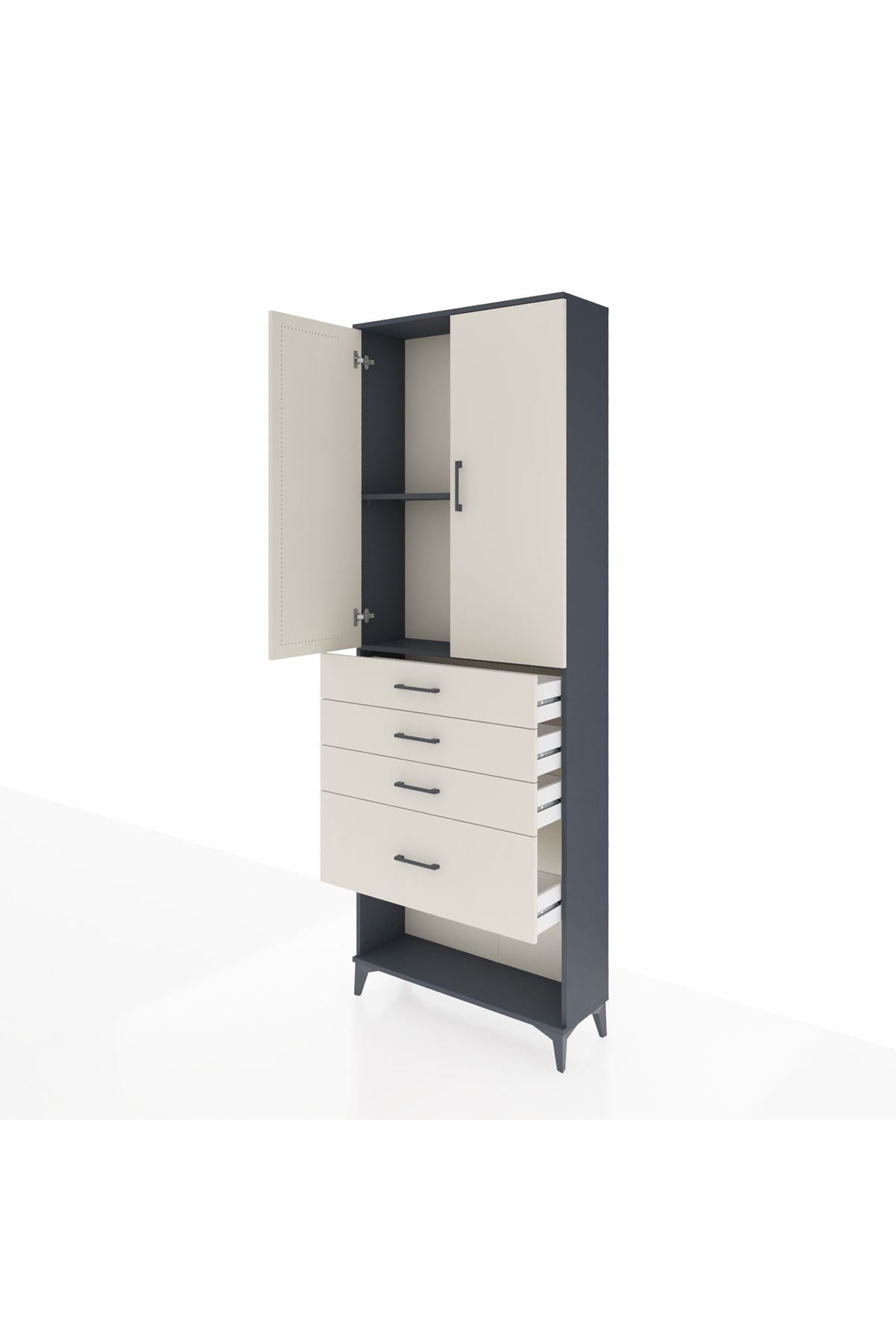 Arges Dolap 2 Raflı 4 Çekmeceli 2 Kapaklı 88x30x243 - S33M051V4A