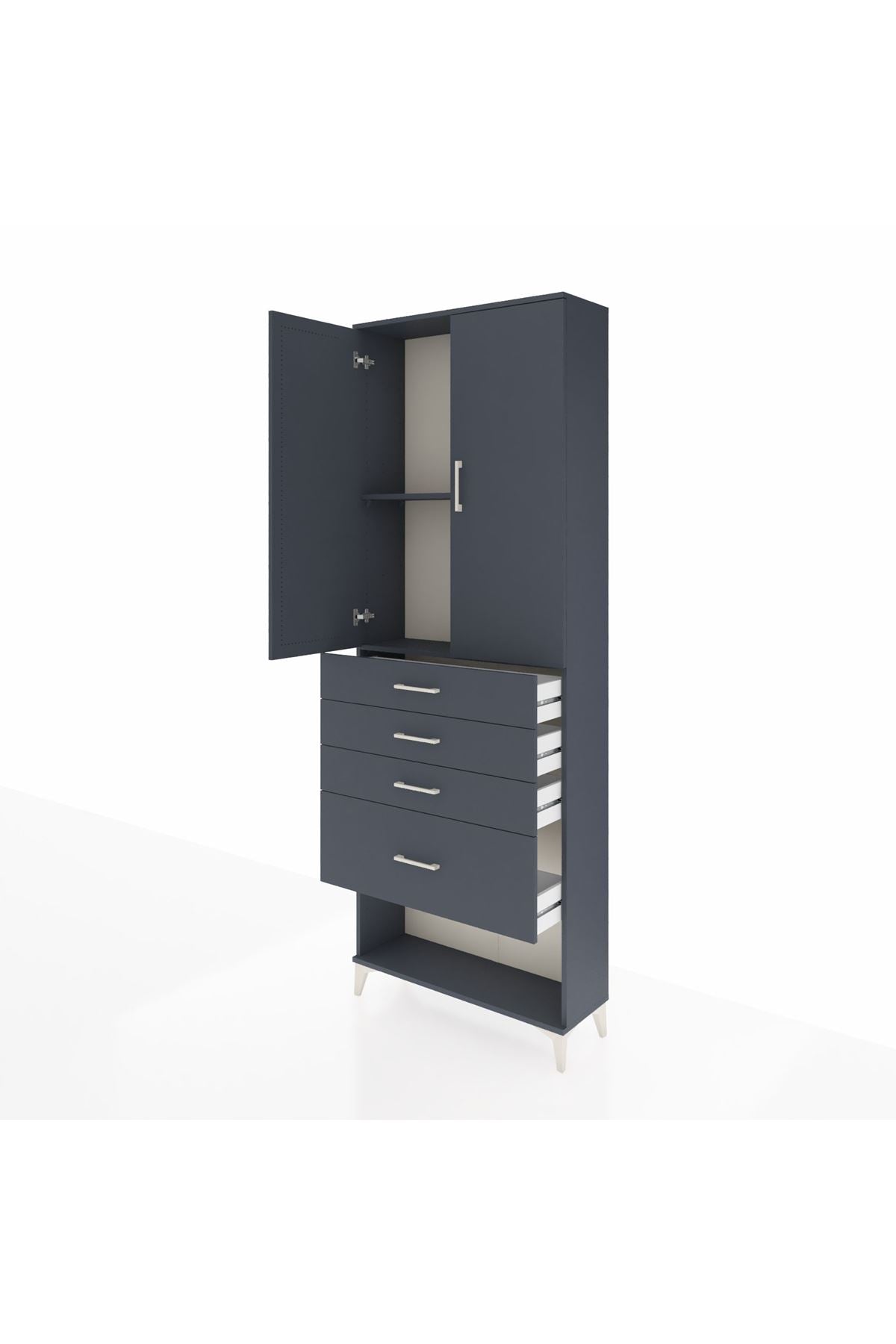 Arges Dolap 2 Raflı 4 Çekmeceli 2 Kapaklı 88x30x243 - S33M051V5A