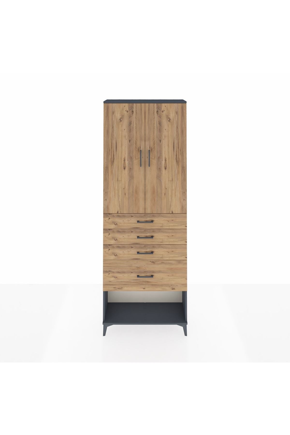 Arges Dolap 2 Raflı 4 Çekmeceli 2 Kapaklı 88x30x243 - S33M051V6A
