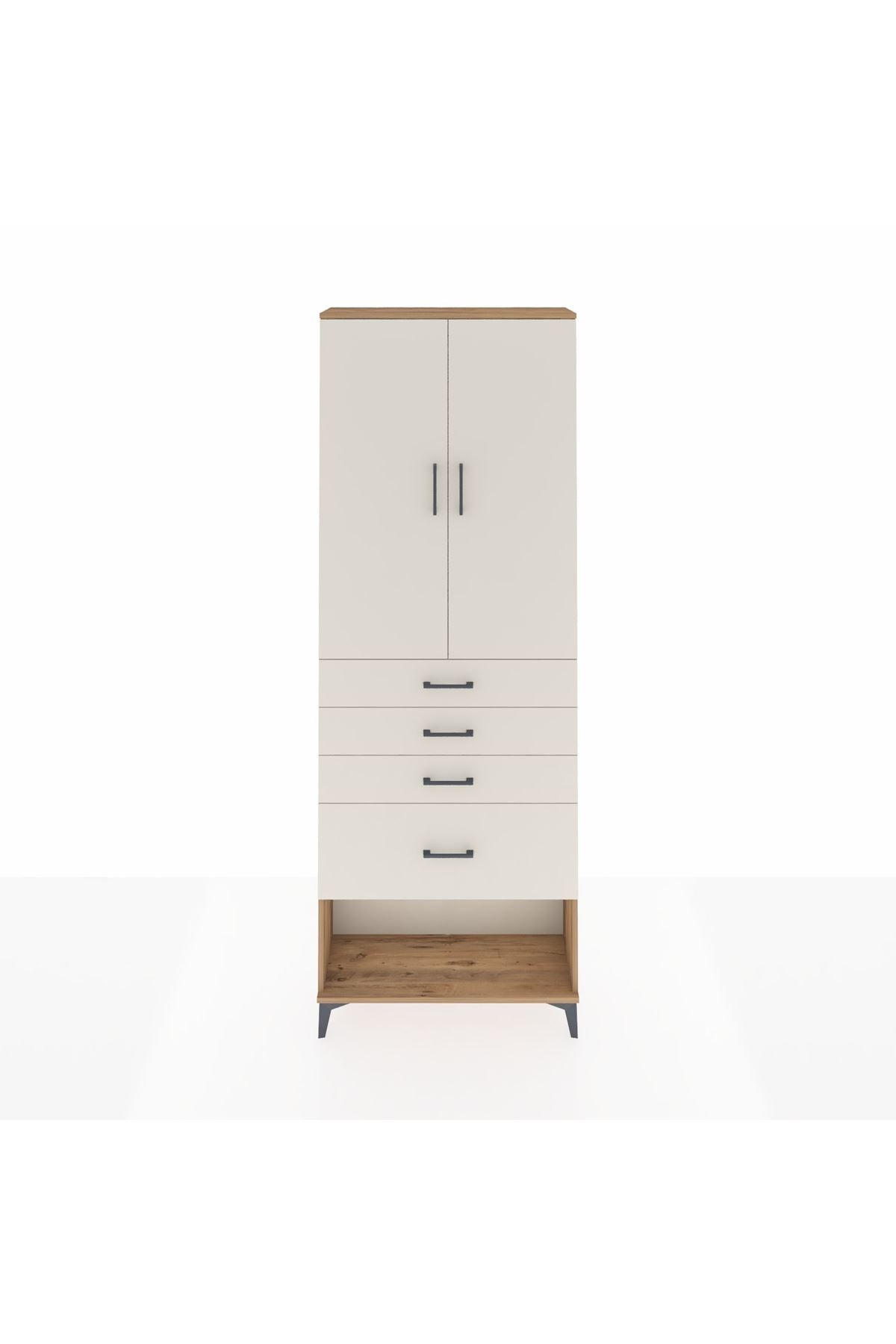 Arges Dolap 2 Raflı 4 Çekmeceli 2 Kapaklı 88x30x243 - S33M051V7A