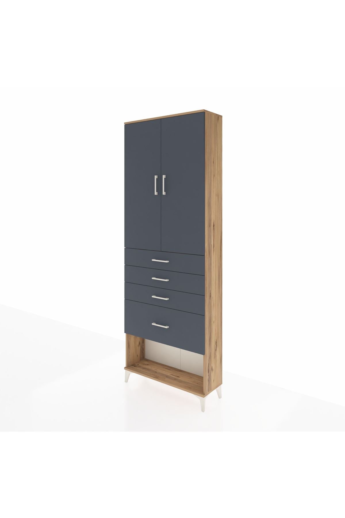 Arges Dolap 2 Raflı 4 Çekmeceli 2 Kapaklı 88x30x243 - S33M051V8A