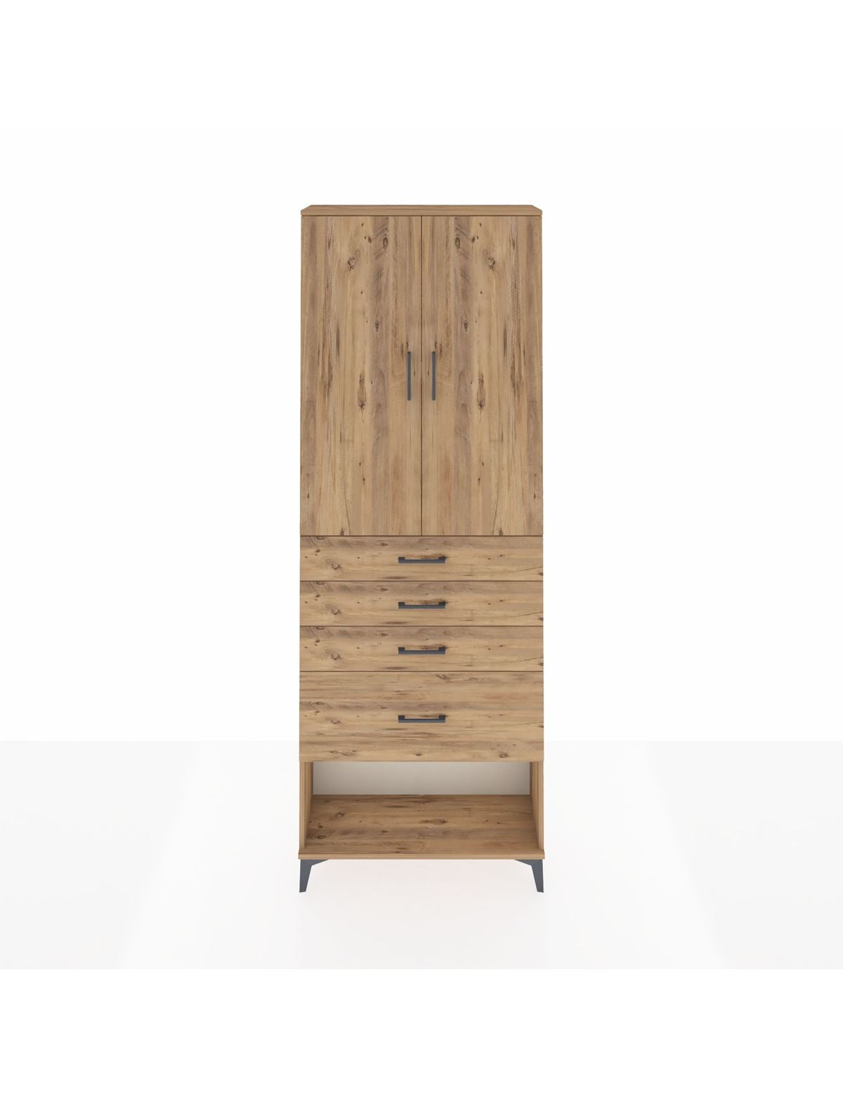 Arges Dolap 2 Raflı 4 Çekmeceli 2 Kapaklı 88x30x243 - S33M051V9A