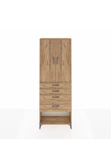 Arges Dolap 2 Raflı 4 Çekmeceli 2 Kapaklı 88x30x243