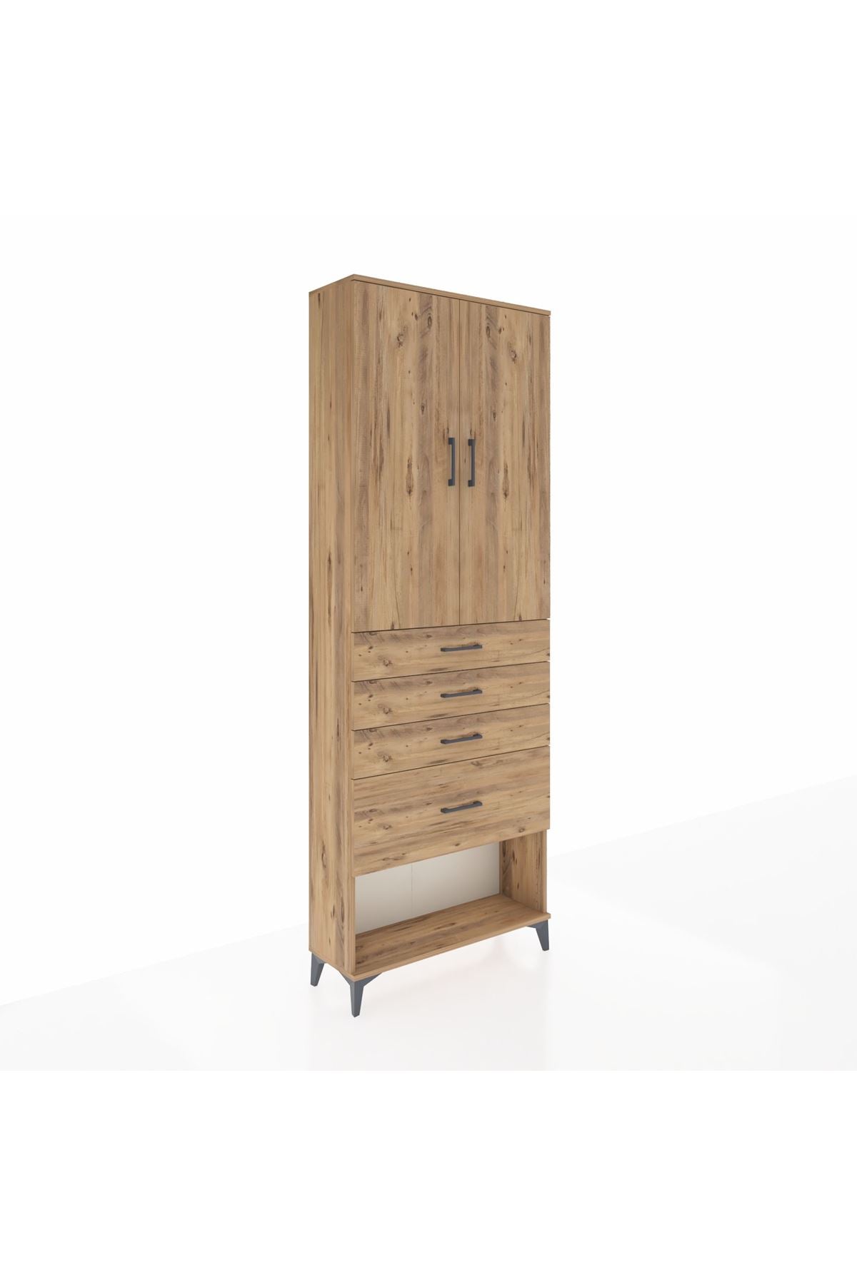 Arges Dolap 2 Raflı 4 Çekmeceli 2 Kapaklı 88x30x243 - S33M051V9A