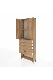 Arges Dolap 2 Raflı 4 Çekmeceli 2 Kapaklı 88x30x243 - S33M051V9A