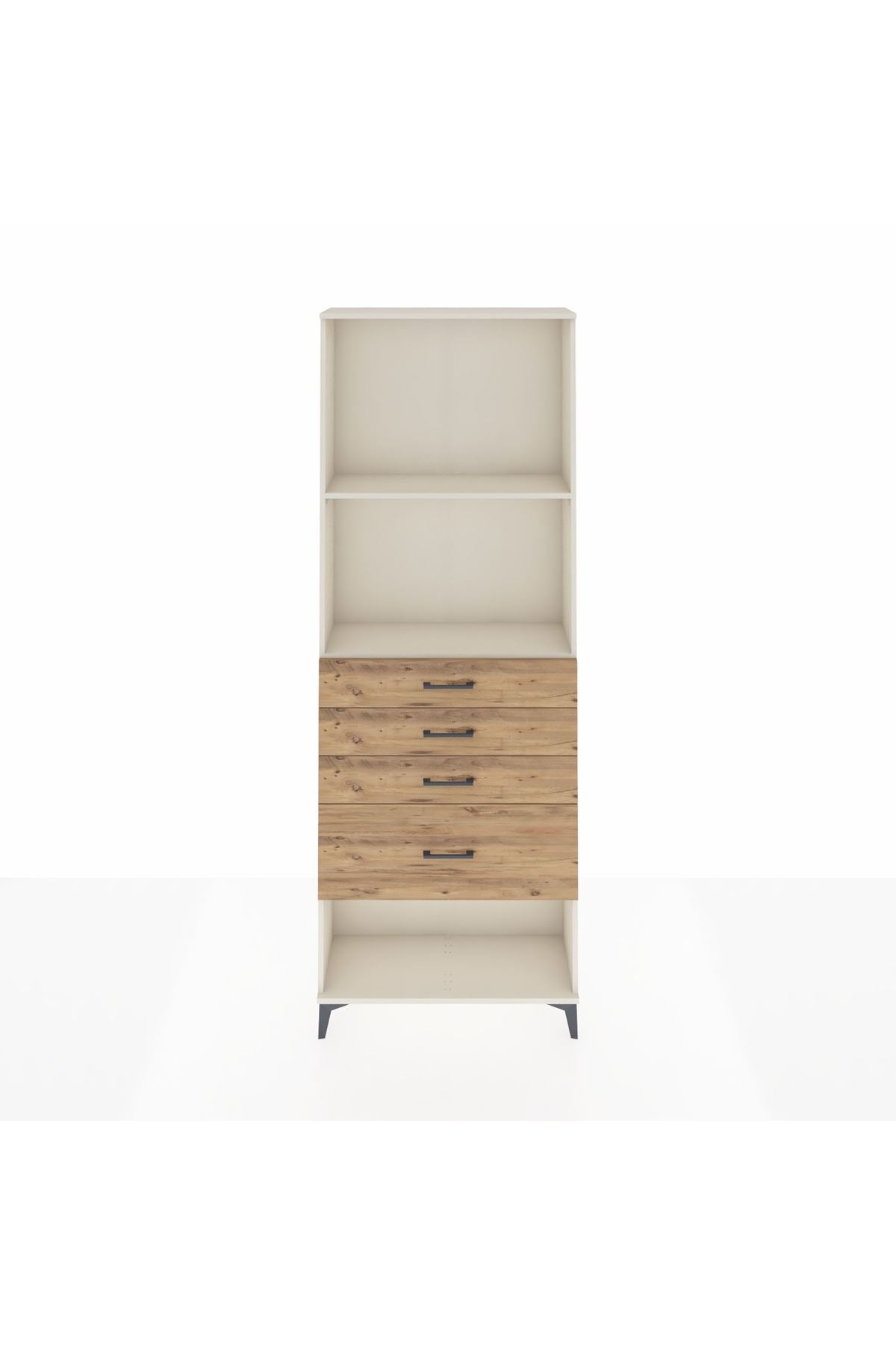 Arges Dolap 2 Raflı 4 Çekmeceli 88x30x243 - S33M052V3A