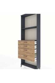 Arges Dolap 2 Raflı 4 Çekmeceli 88x30x243 - S33M052V6A