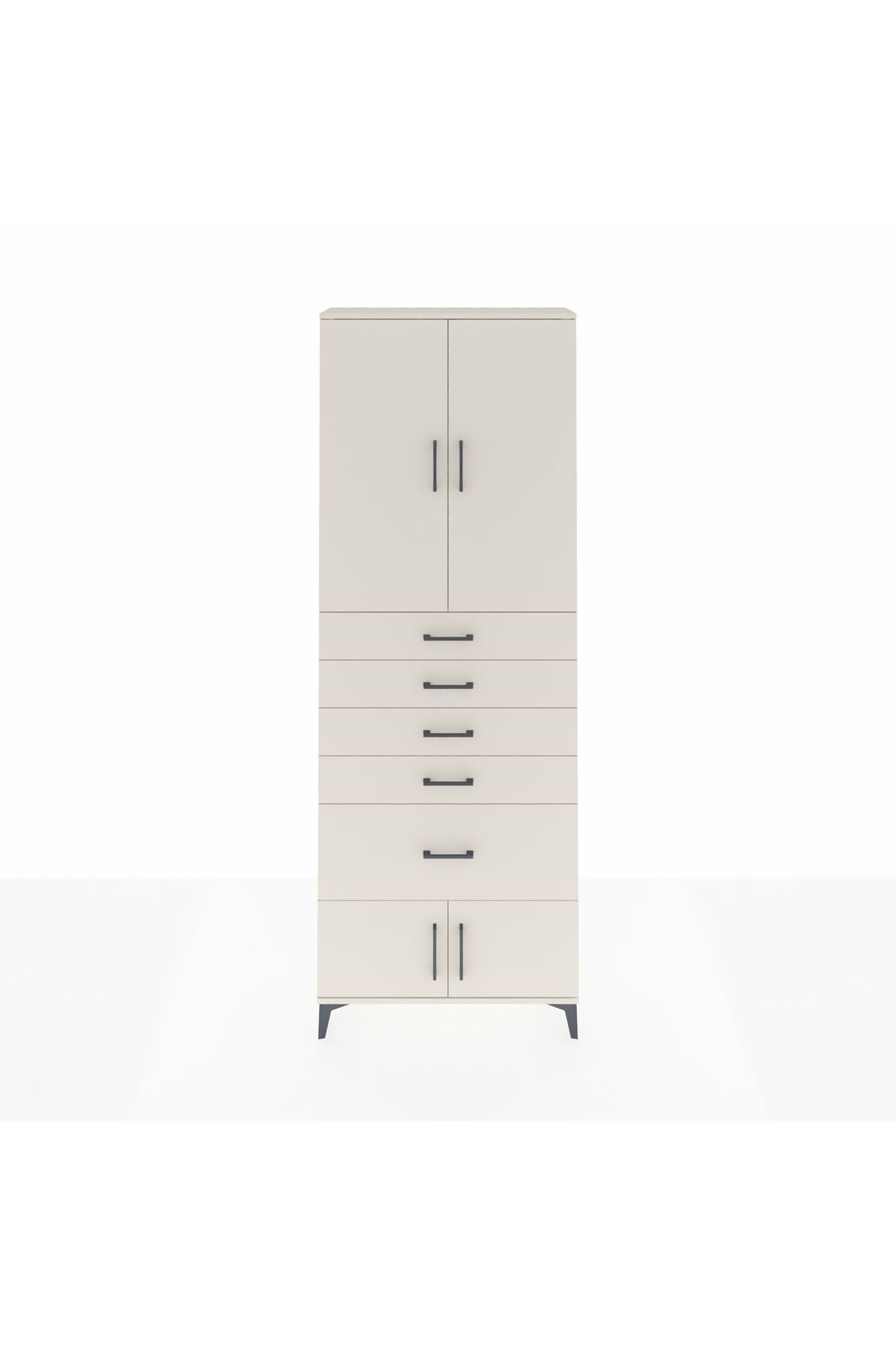 Arges Dolap 2 Raflı 5 Çekmeceli 4 Kapaklı 88x30x243 - S33M053V1A