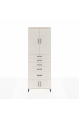 Arges Dolap 2 Raflı 5 Çekmeceli 4 Kapaklı 88x30x243