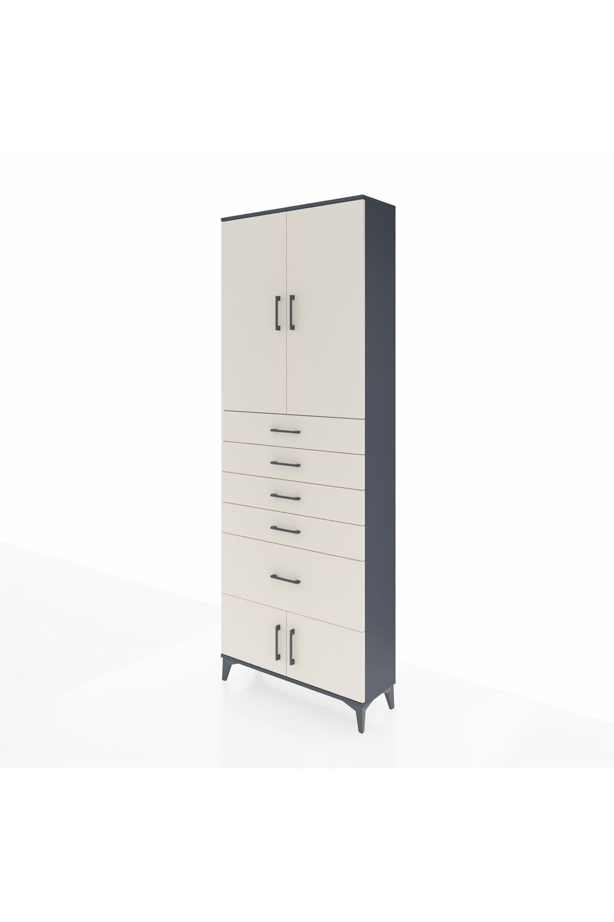 Arges Dolap 2 Raflı 5 Çekmeceli 4 Kapaklı 88x30x243 - S33M053V4A