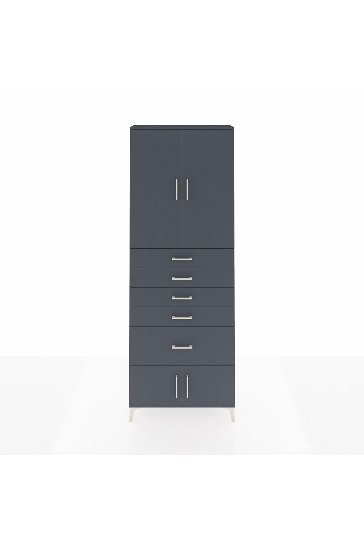 Arges Dolap 2 Raflı 5 Çekmeceli 4 Kapaklı 88x30x243 - S33M053V5A