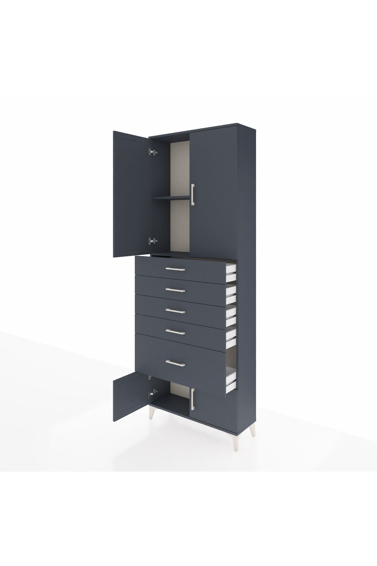 Arges Dolap 2 Raflı 5 Çekmeceli 4 Kapaklı 88x30x243 - S33M053V5A
