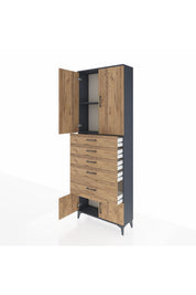 Arges Dolap 2 Raflı 5 Çekmeceli 4 Kapaklı 88x30x243 - S33M053V6A