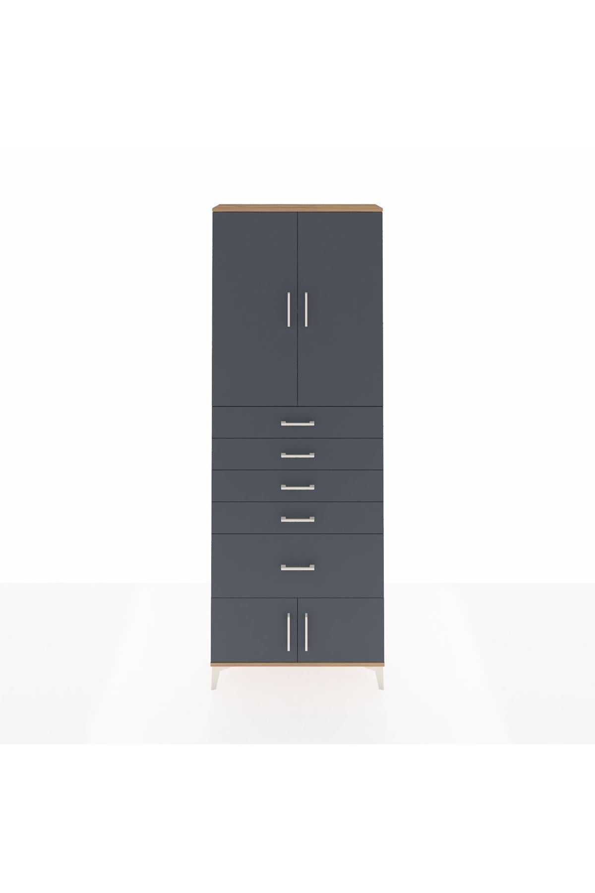 Arges Dolap 2 Raflı 5 Çekmeceli 4 Kapaklı 88x30x243 - S33M053V8A