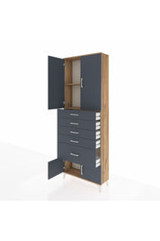 Arges Dolap 2 Raflı 5 Çekmeceli 4 Kapaklı 88x30x243 - S33M053V8A