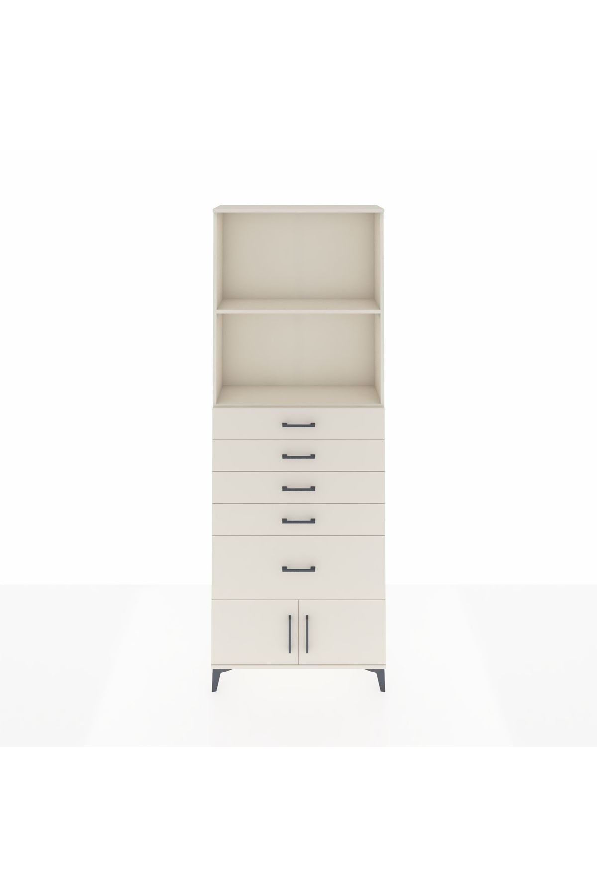 Arges Dolap 2 Raflı 5 Çekmeceli 2 Kapaklı 88x30x243 - S33M054V1A