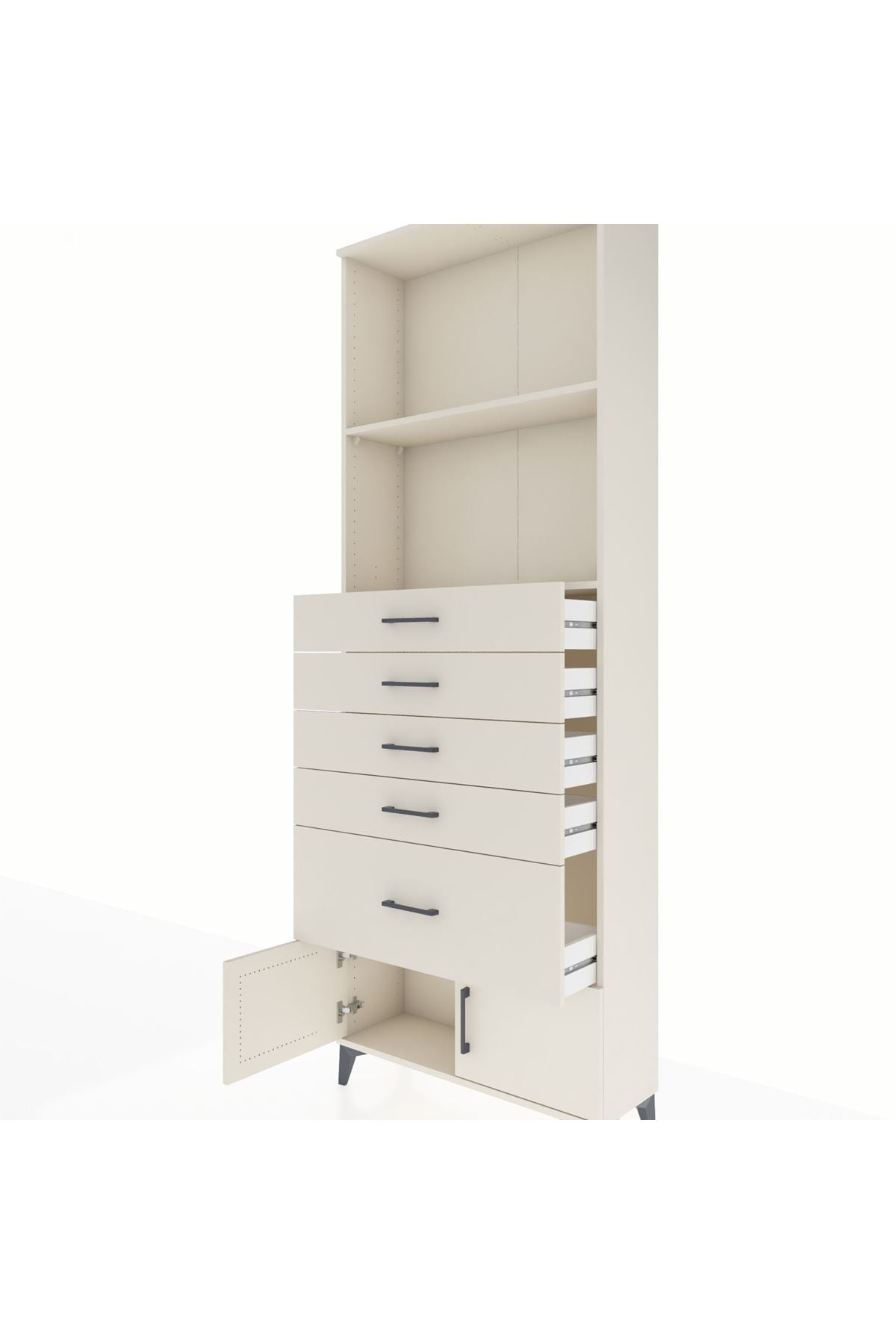 Arges Dolap 2 Raflı 5 Çekmeceli 2 Kapaklı 88x30x243 - S33M054V1A