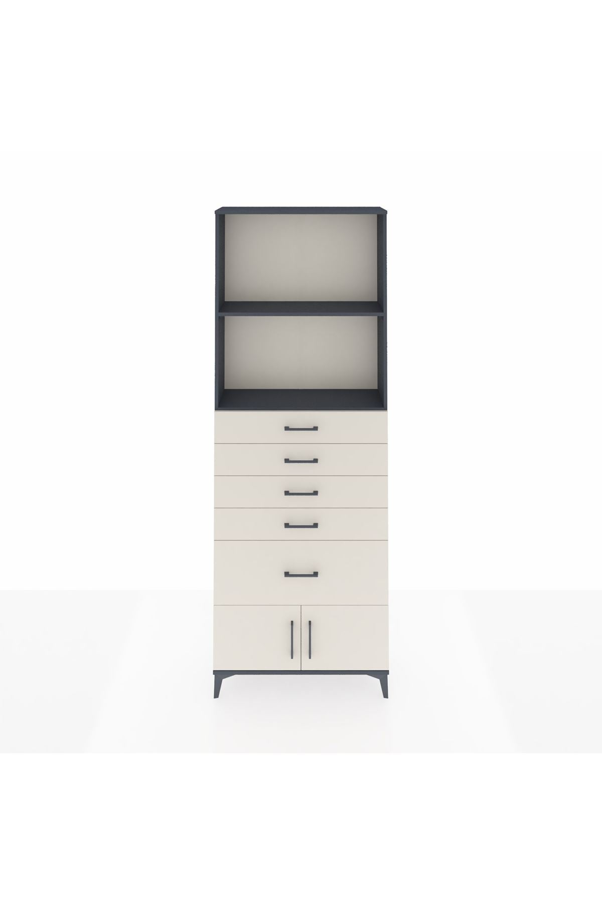 Arges Dolap 2 Raflı 5 Çekmeceli 2 Kapaklı 88x30x243 - S33M054V4A